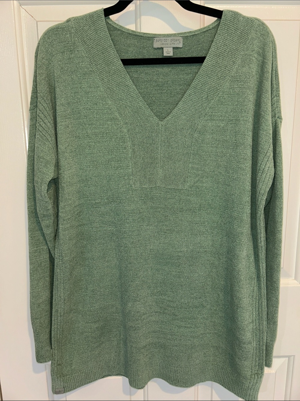 Barefoot Dreams Sage Green V-Neck Sweater